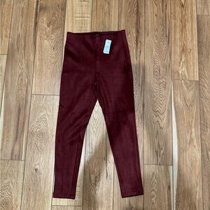 Ann Taylor, faux suede, burgundy pants, small petite, NWT